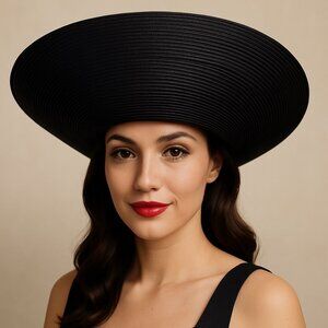 Black Wide Brim Dress Hat Summer Derby Garden Party